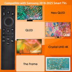 for Samsung Smart TV Remote:Favlov Replacement Voice Control Comptible with BN59-01385A,for All 2018-2025 Frame QLED LED LCD 8K 4K TVs,with 4 Shortcuts,1 Year WARRANTY(BN59-01385A)