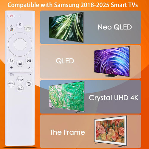 for Samsung The Frame TV Voice Remote Control,Replacement for All 2018-2025 Samsung Smart Crystal/UHD/QLED/QLED/ 4K 8K Smart TVs,BN59-01391A,BN59-01385A,No Solarcell 1 Year Warranty.