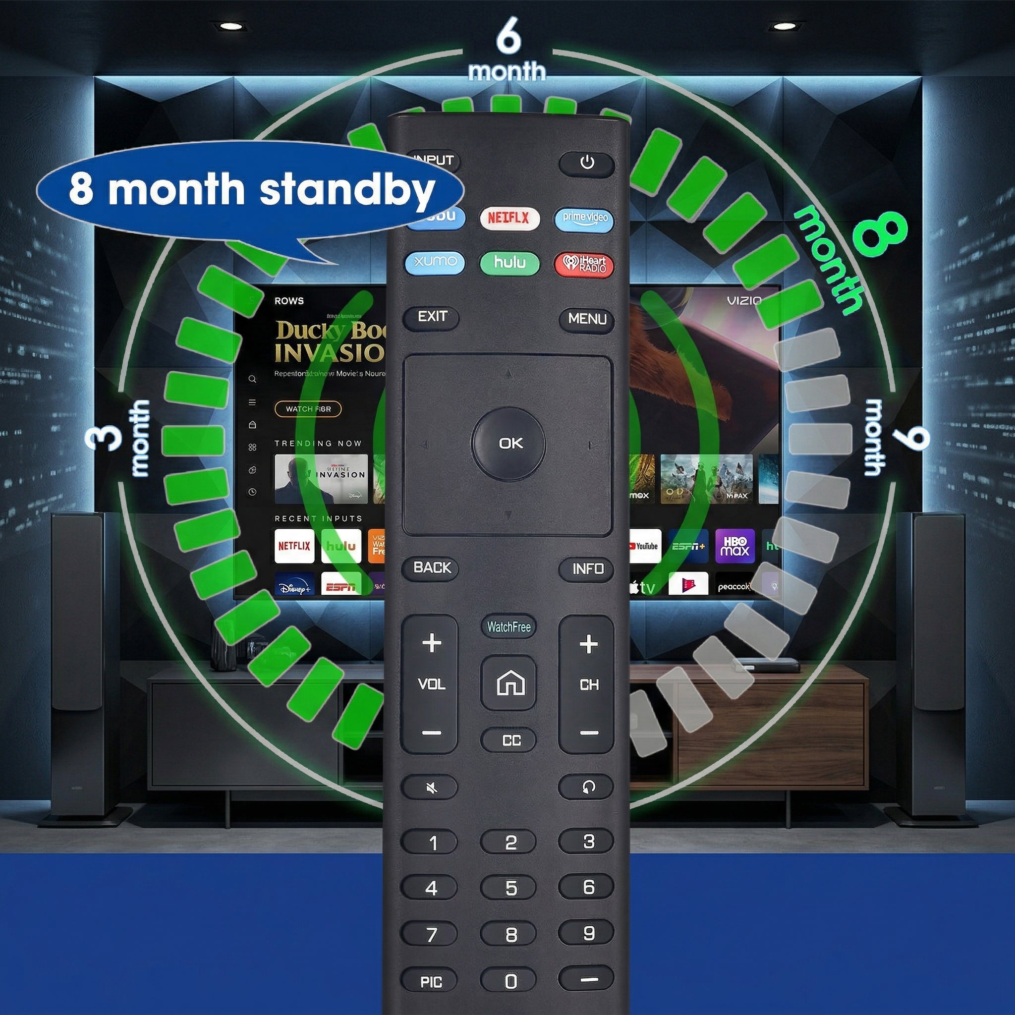 for VIZIO Smart TV Remote,Compatible with VIZO Universal Remote Control Replacement XRT136【Pack of 2】