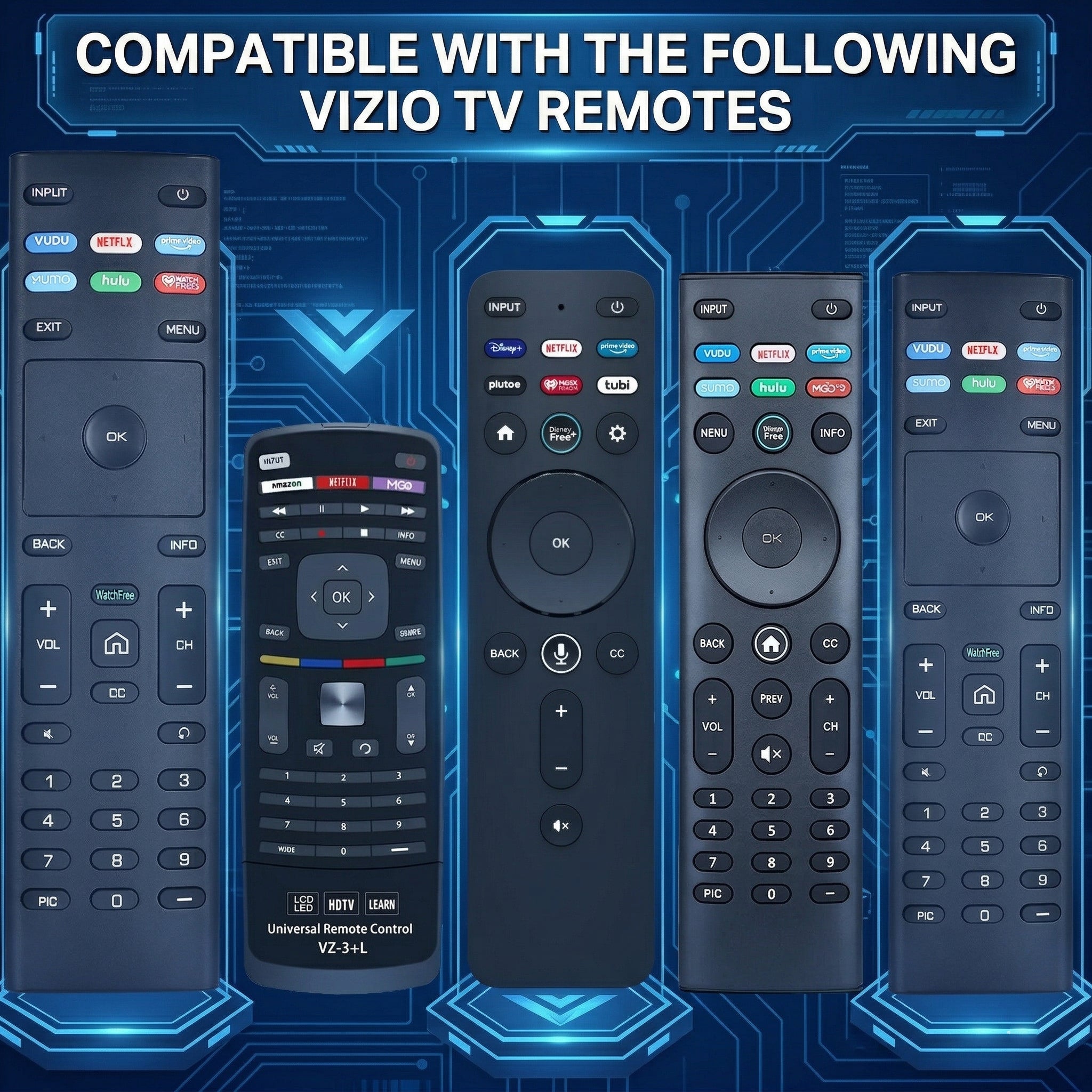 for VIZIO Smart TV Remote,Compatible with VIZO Universal Remote Control Replacement XRT136【Pack of 2】