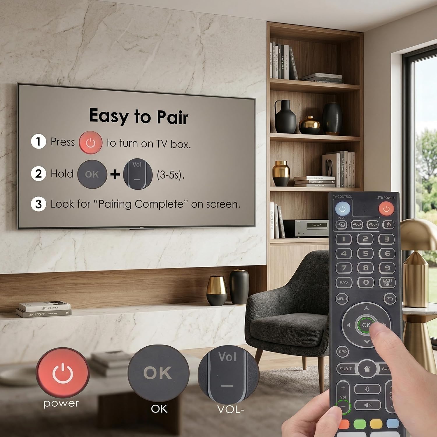 for vSeeBox V3 Pro Replacement Voice Remote Control,Compatible with vseebox V5 Pro V3 Plus/V3 Pro/V2 Pro/V1 Max/Elite/Max ﻿