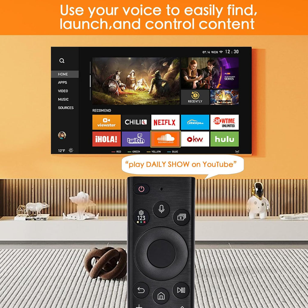 for Samsung Smart TV Remote:Favlov Replacement Voice Control Comptible with BN59-01385A,for All 2018-2025 Frame QLED LED LCD 8K 4K TVs,with 4 Shortcuts,1 Year WARRANTY(BN59-01385A)